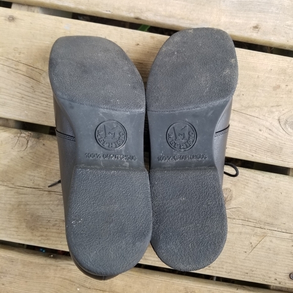 Vintage 90s y2k Mephisto Comfort Square Toe Chunky Heel Black Leather Oxfords 8 - Picture 7 of 10